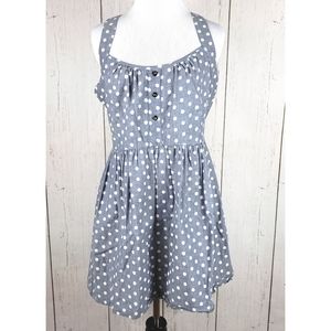 Band of Gypsies Denim Polka Dot Lace Back Dress